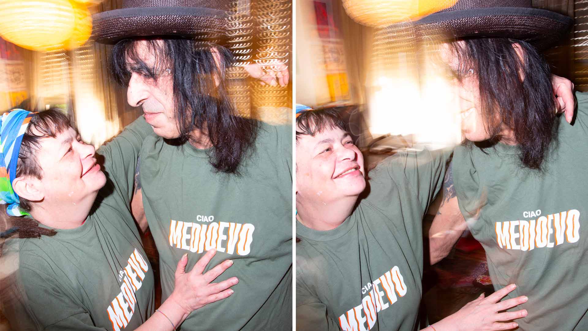 Dome La Muerte è il simbolo del punk rock e dell’underground italiano. Qui ritratto con sua moglie Cristina Rovini, pittrice psichedelica e musa - Foto di Ray Banhoff